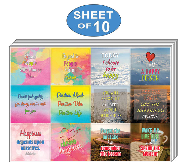 Creanoso Happiness Life Quotes Positive Stickers  Ã¢â‚¬â€œ Premium Gift Set Wall Decor Art Sticky Cards