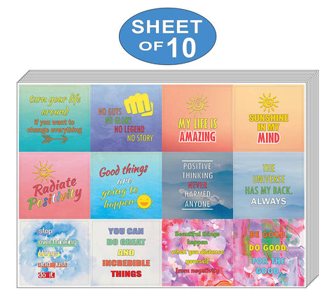 Creanoso Inspirational Vibe Quotes Positive Stickers (10-Sheet) Ã¢â‚¬â€œ Premium Gift Set Stickers