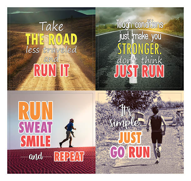 Creanoso Inspiring Sayings Running Stickers Ã¢â‚¬â€œ Premium Gift Set