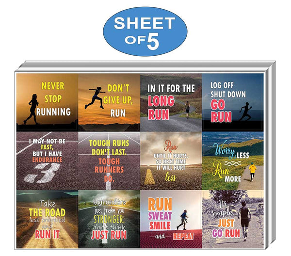Creanoso Inspiring Sayings Running Stickers Ã¢â‚¬â€œ Premium Gift Set Stickers for Runners