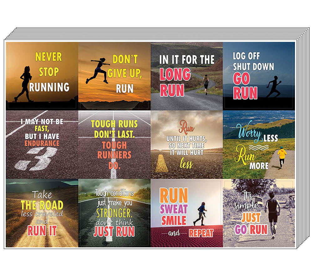 Creanoso Inspiring Sayings Running Stickers Ã¢â‚¬â€œ Premium Gift Set