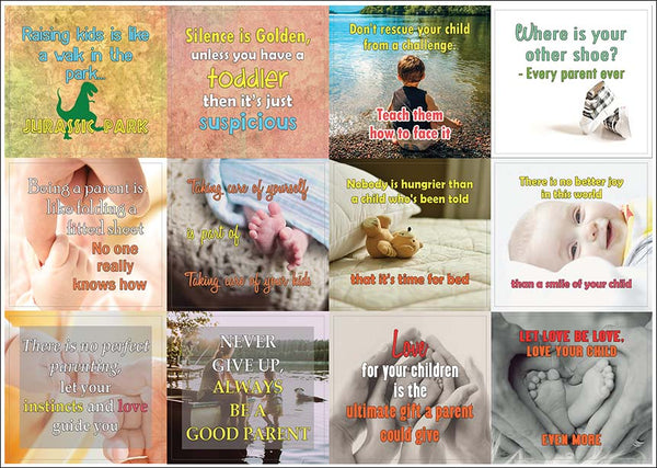 Creanoso Funny and Inspiring Parenting Quotes Stickers (10-Sheet) Ã¢â‚¬â€œ Inspirational Parenting Gift