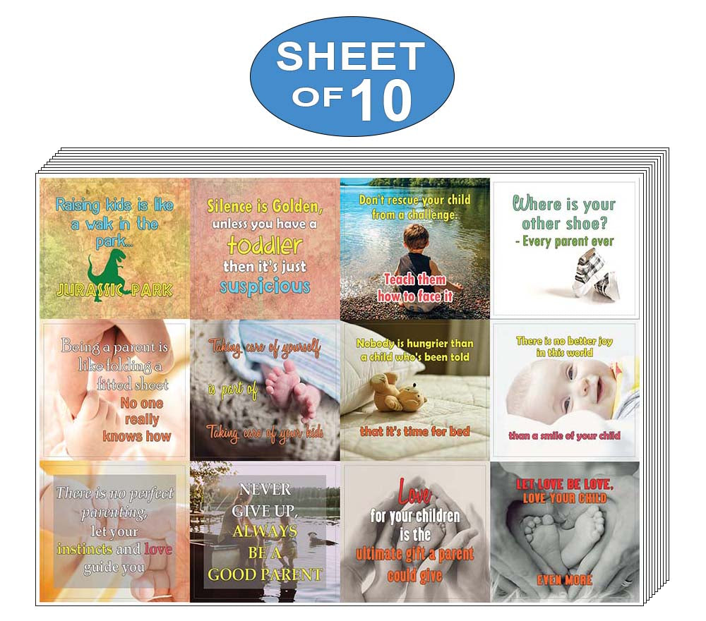 Creanoso Funny and Inspiring Parenting Quotes Stickers (10-Sheet) Ã¢â‚¬â€œ Inspirational Parenting Gift