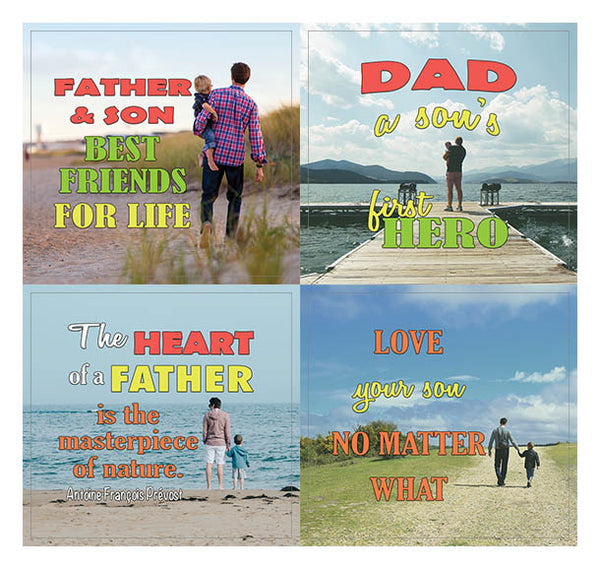 Creanoso Father and Son Sayings Quote Stickers Ã¢â‚¬â€œ Inspirational Father & Son Gifts