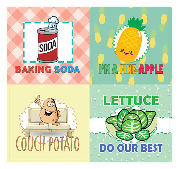 Creanoso Funny Food Puns Stickers for Kids Ã¢â‚¬â€œ Colorful Gift Funn