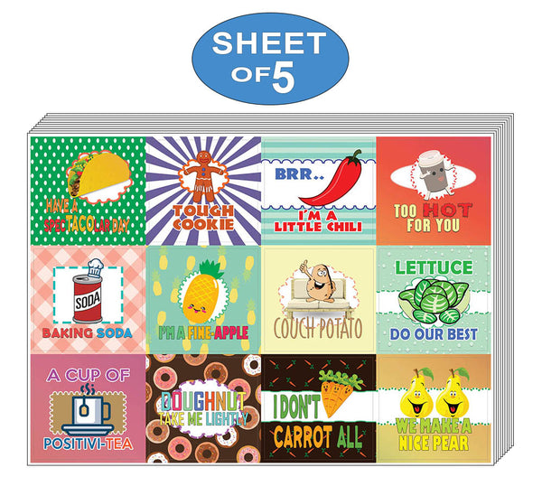 Creanoso Funny Food Puns Stickers for Kids Ã¢â‚¬â€œ Colorful Gift Funny Stickers