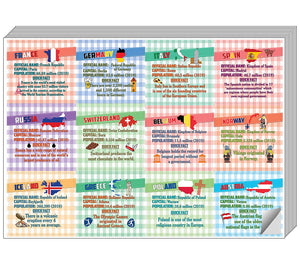 Creanoso European Countries Fact Stickers for Kids Ã¢â‚¬â€œ Unique Stocking Stuffers Gifts