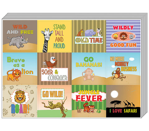 Creanoso Cute Sayings Animal Safari Stickers for Kids Ã¢â‚¬â€œ Colorful Gift Funny Stickers - Wall Decal