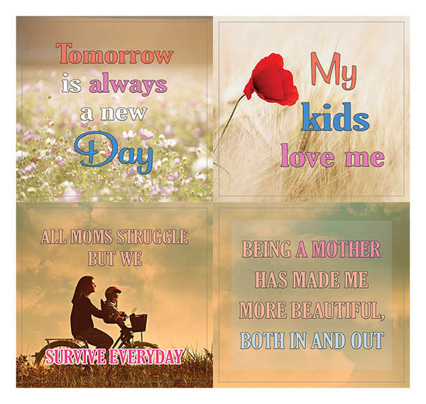 Creanoso Positive Words of Affirmation for Moms Stickers â€“ Premium Quality Sticker Cards Set