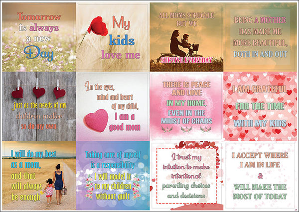Creanoso Positive Words of Affirmation for Moms Stickers â€“ Premium Quality Sticker Cards Set