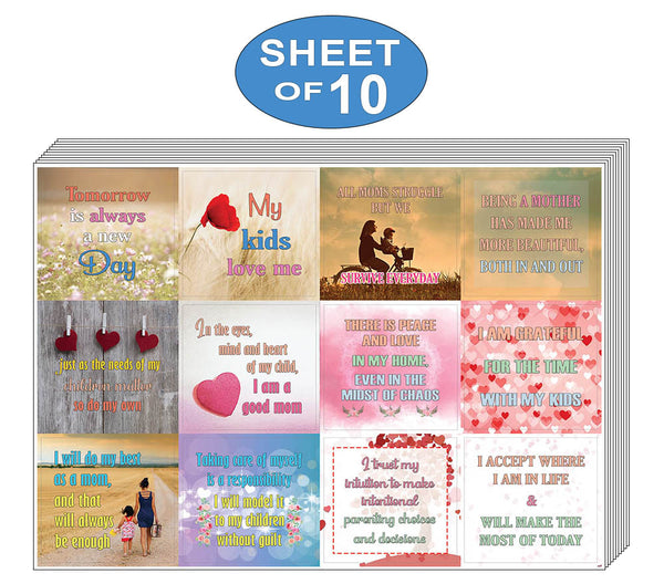 Creanoso Positive Words of Affirmation for Moms Stickers â€“ Premium Quality Sticker Cards Set