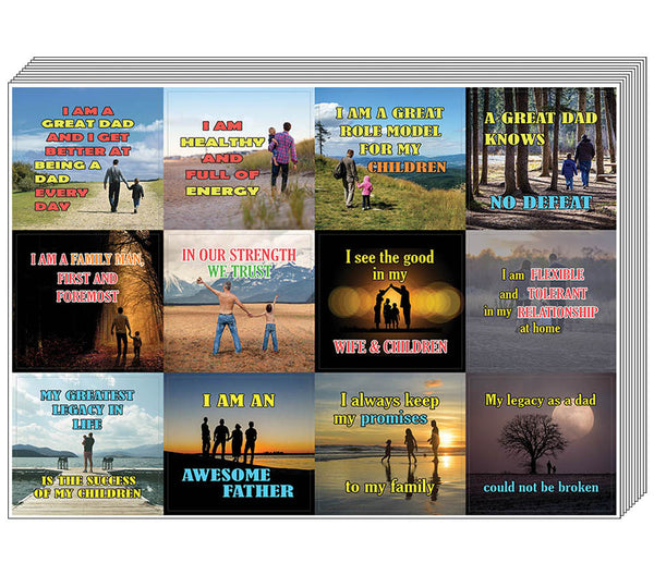 Creanoso Positive Words of Affirmation for Dad Stickers Ã¢â‚¬â€œ Premium Quality Sticker Cards Set