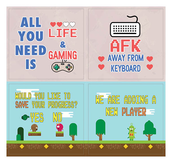 Creanoso Fun Gamer Stickers for Gamers - Awesome and Cool Sticker Cards for Any Surface