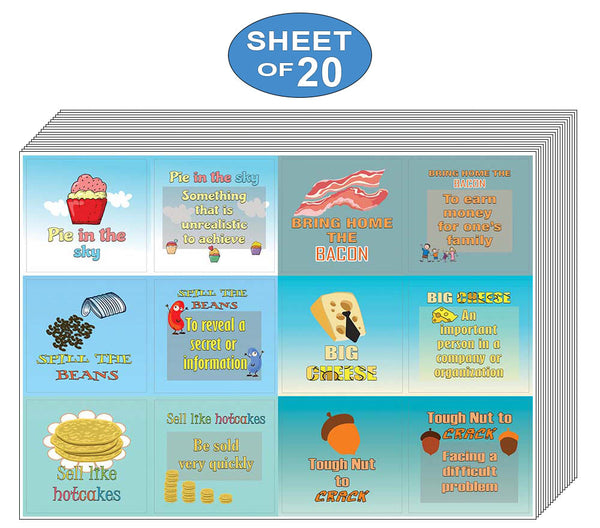 Creanoso Funny Food Idioms Stickers Series I - Cool and Unique Sticky Note Giveaways