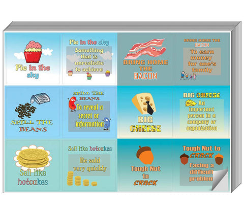 Creanoso Funny Food Idioms Stickers Series I - Cool and Unique Sticky Note Giveaways