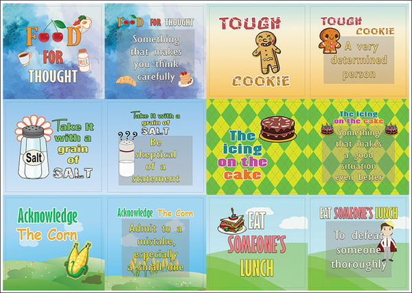 Creanoso Funny Food Idioms Stickers Series II - Fun Gift Giveaways Collection Pack