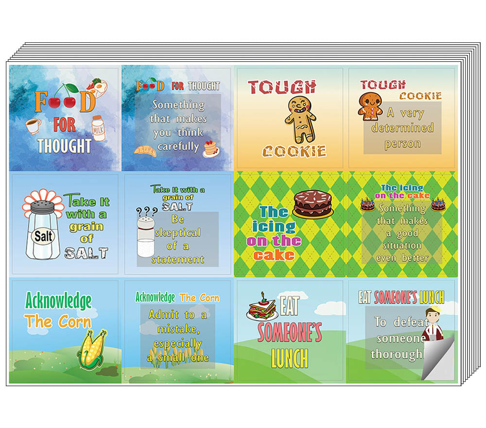 Creanoso Funny Food Idioms Stickers Series II - Fun Gift Giveaways Collection Pack