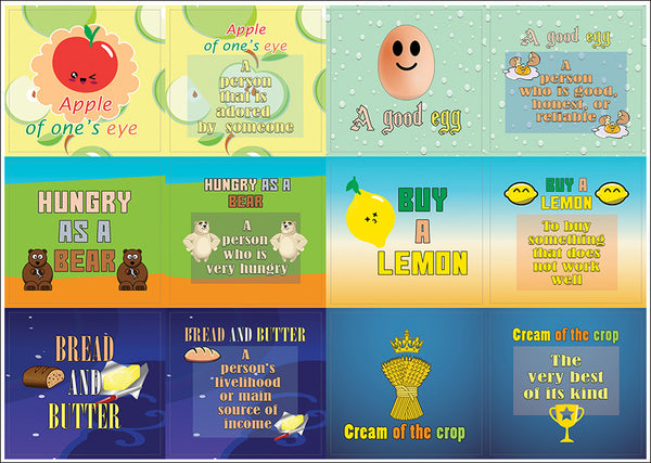 Creanoso Funny Food Idioms Stickers Series III - Great Stocking Stuffers Gifts Pack