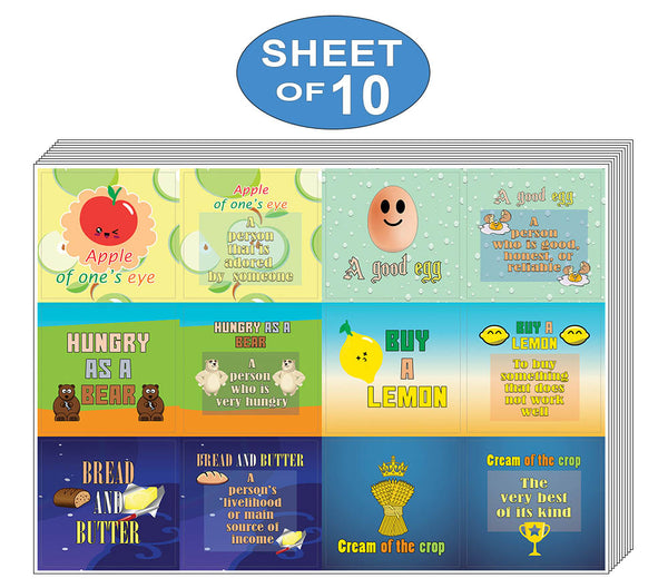 Creanoso Funny Food Idioms Stickers Series III - Great Stocking Stuffers Gifts Pack