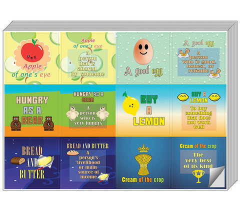 Creanoso Funny Food Idioms Stickers Series III - Great Stocking Stuffers Gifts Pack
