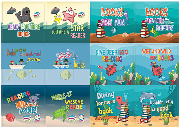 Creanoso Sea Creatures Sayings Animal Stickers - Cool Giveaways for Kids