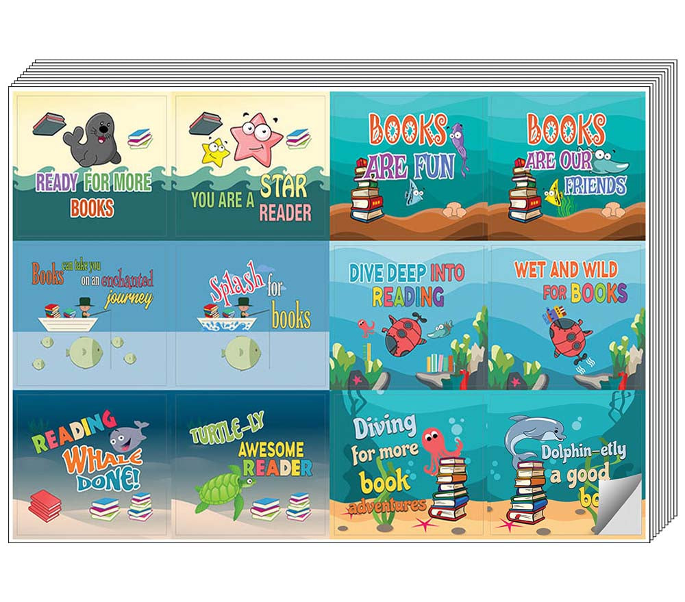 Creanoso Sea Creatures Sayings Animal Stickers - Cool Giveaways for Kids