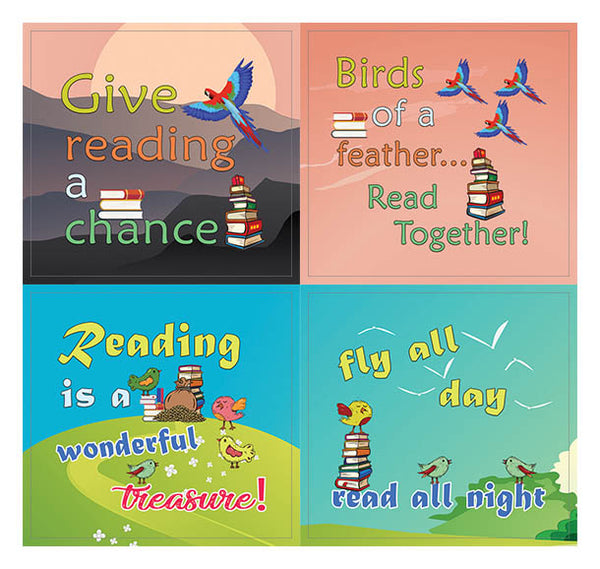 Creanoso Cute Sayings Birds Stickers (10-Sheet) â€“ Total 120 pcs (10 X 12pcs) Individual Small Size 2.1 x 2. Inches , Waterproof, Unique Personalized Themes Designs, Any Flat Surface DIY Decoration Art Decal for Boys & Girls, Children, Teens