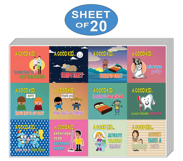 Creanoso Behaviors at Home Educational Stickers for Kids - Cool Giveaways for Boys & Girls