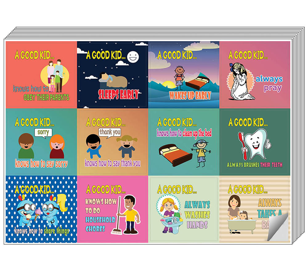 Creanoso Behaviors at Home Educational Stickers for Kids - Cool Giveaways for Boys & Girls
