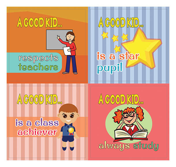 Creanoso A Good Kid Behavior Stickers - At School (10-Sheet) â€“ Total