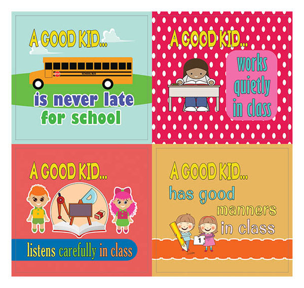 Creanoso A Good Kid Behavior Stickers - At School (10-Sheet) â€“ Total 120 pcs (10 X 12pcs) Individual Small Size 2.1 x 2. Inches , Waterproof, Unique Personalized Themes Designs, Any Flat Surface DIY Decoration Art Decal for Boys & Girls, Children, Teens