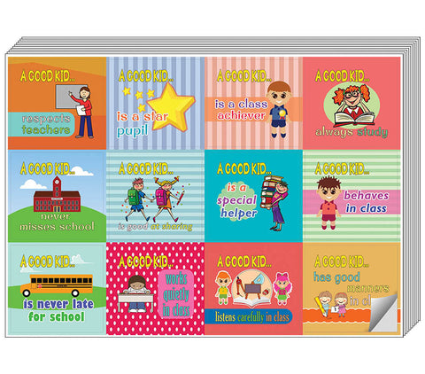 Creanoso School Behavior Educational Stickers for Kids - Cool Giveaways for Boys & Girls