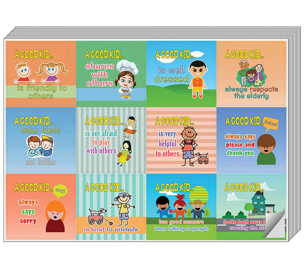Creanoso Outside Behavior Educational Stickers for Kids - Great Gift Tokens for Children