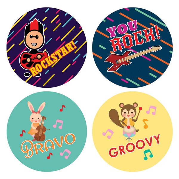 Creanoso Music Merit Behavior Stickers (20-Sheet) â€“ Sticker Card Giveaways for Kids â€“ Awesome Stocking Stuffers Gifts for Boys & Girls â€“ Classroom Home Rewards Incentives â€“ Decal Decor