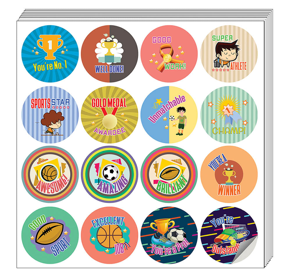 Creanoso Sports Accomplishment Merit Stickers ÃƒÂ¢Ã¢â€šÂ¬Ã¢â‚¬Å“ Gift Giveaways Stickers for Kids