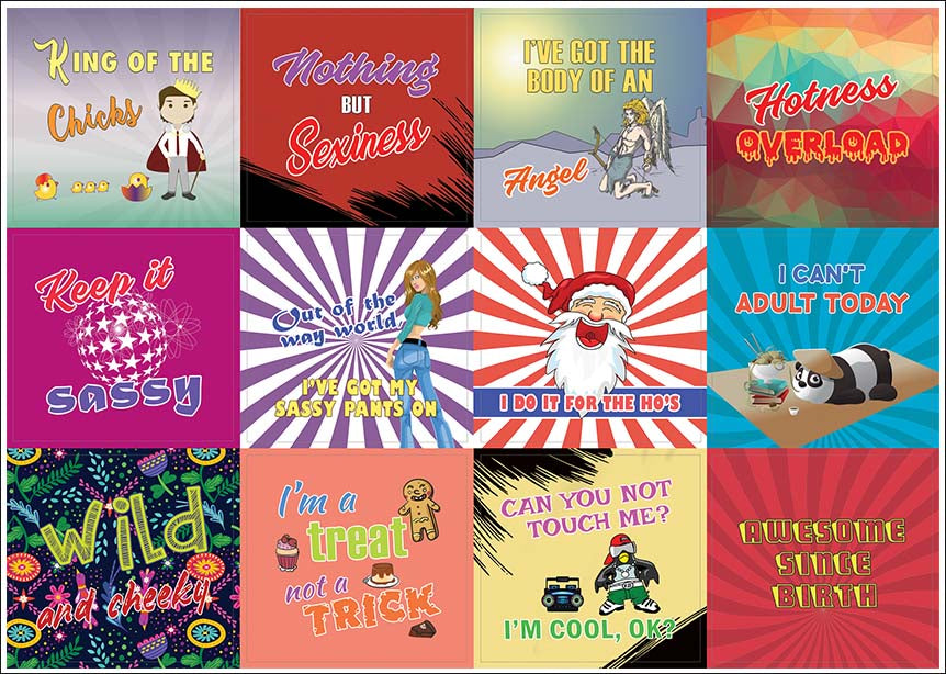 Creanoso Cheeky and Funny Stickers Series 3 (10-Sheet) â€“ Total 120 pcs (10 X 12pcs) Individual Small Size 2.1 x 2. Inches , Waterproof, Unique Personalized Themes Designs, Any Flat Surface DIY Decoration Art Decal for Boys & Girls, Children, Teens