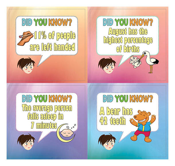 Creanoso Unbelievable Did You Know Facts Series 1 Stickers for Kids (10-Sheet) â€“ Total 120 pcs (10 X 12pcs) Individual Small Size 2.1 x 2. Inches