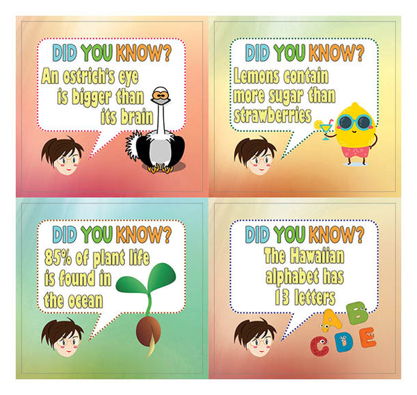 Creanoso Unbelievable Did You Know Facts Series 1 Stickers for Kids (10-Sheet) â€“ Total 120 pcs (10 X 12pcs) Individual Small Size 2.1 x 2. Inches