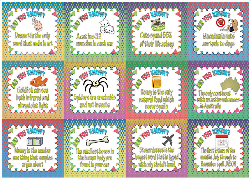 Creanoso Did You Know Facts Learning Stickers Series 2 (20-Sheets) â€“ Learning Stickers â€“ Unique Stocking Stuffers Gifts for Boys, Girls, Children, Teens â€“ Surface DÃ©cor Decal â€“ Cool Giveaways