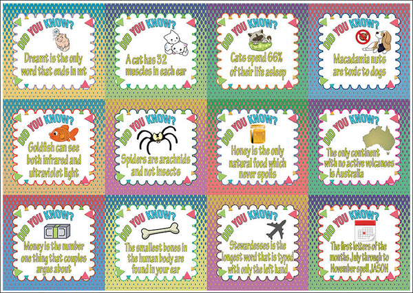 Creanoso Did You Know Facts Learning Stickers Series 2 (20-Sheets) â€“ Learning Stickers â€“ Unique Stocking Stuffers Gifts for Boys, Girls, Children, Teens â€“ Surface DÃ©cor Decal â€“ Cool Giveaways