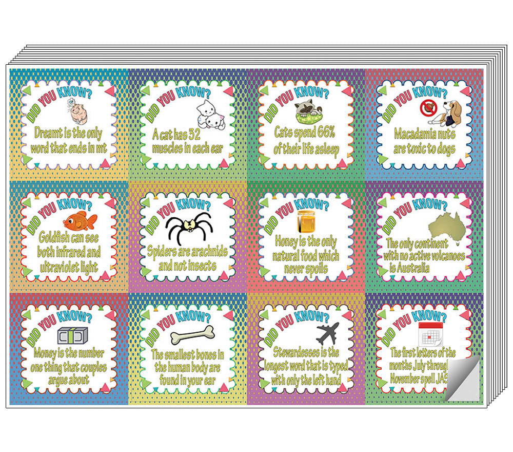 Creanoso Unbelievable Did You Know Facts Series 2 Stickers for Kids - Cool Gift Token Giveaways for Children