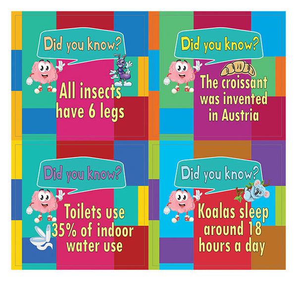 Creanoso Unbelievable Did You Know Facts Series 3 Stickers for Kids (20-Sheets) â€“ Awesome Stocking Stuffers Gifts for Boys, Girls, Kids, Teens â€“ School Reward Incentives â€“ Decal DÃ©cor â€“ Giveaways