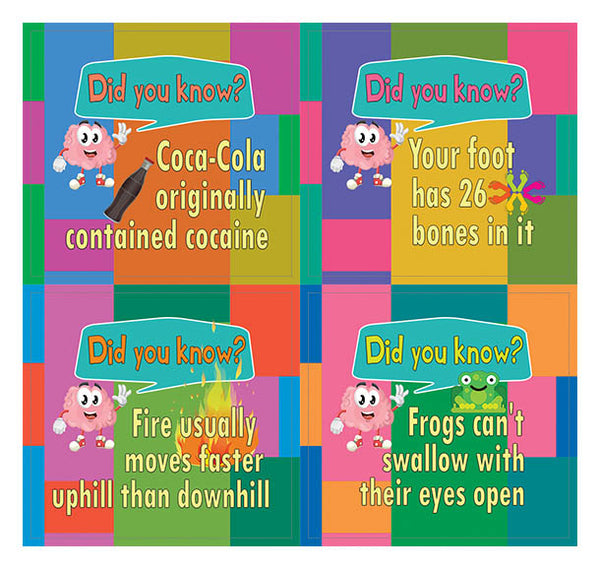 Creanoso Did You Know Learning Facts Series 3 Stickers for Kids - Great Rewards Incentive Giveaways
