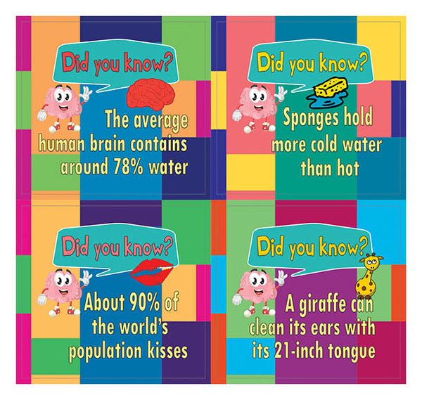 Creanoso Did You Know Learning Facts Series 3 Stickers for Kids - Great Rewards Incentive Giveaways