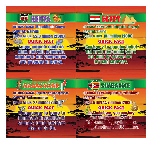 Creanoso Fun Facts Stickers Ã¢â‚¬â€œ African Countries  Ã¢â‚¬â€œ Great Learning Wall Art Decal Stickers for Kids