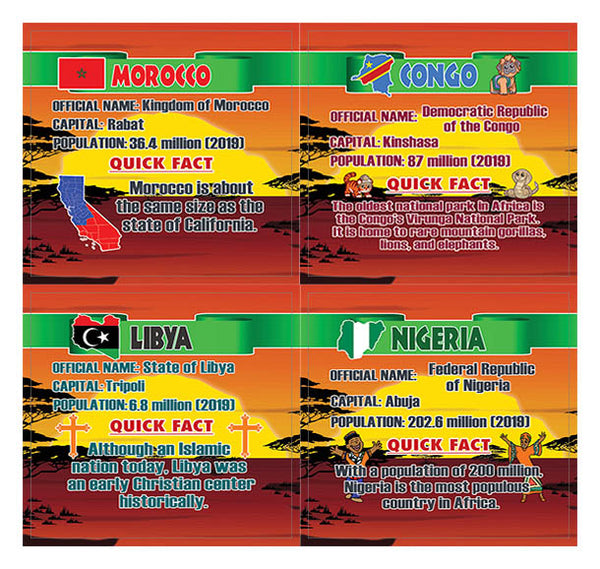 Creanoso Fun Facts Stickers Ã¢â‚¬â€œ African Countries  Ã¢â‚¬â€œ Great Learning Wall Art Decal Stickers for Kids
