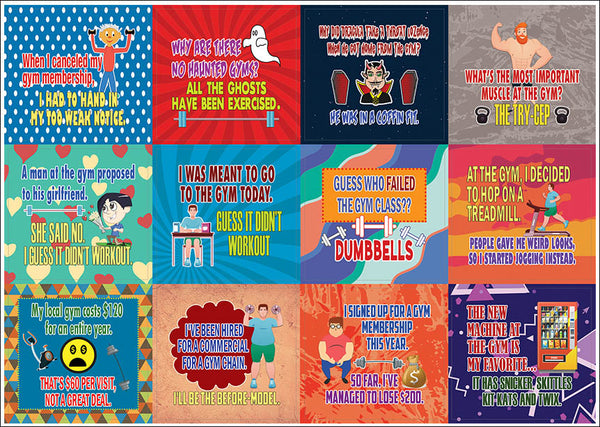 Creanoso At the Gym Funny Workout Jokes Stickers - Awesome Stocking Stuffers Gifts