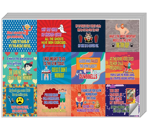 Creanoso At the Gym Funny Workout Jokes Stickers - Awesome Stocking Stuffers Gifts