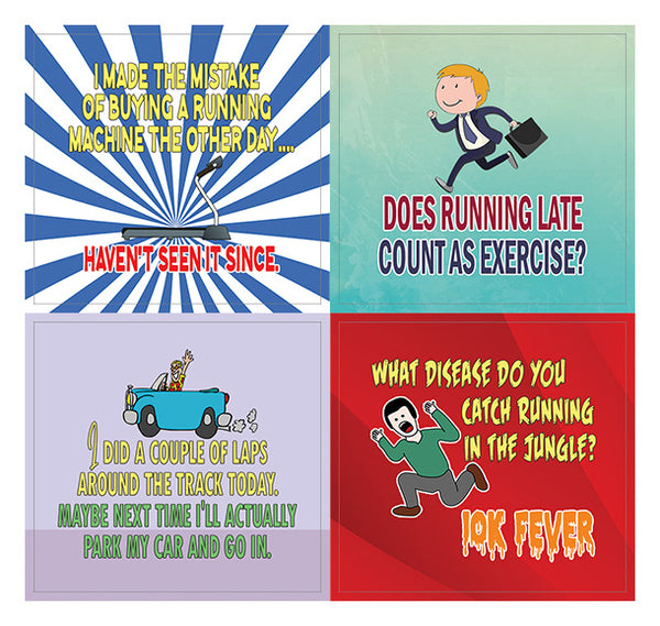 Creanoso Funny Workout Jokes Stickers â€“ Jogging and Exercising (20-Sheets) â€“ Learning Stickers â€“ Unique Stocking Stuffers Gifts for Men, Women, Teens, Athletes â€“ Surface DÃ©cor Decal Giveaways