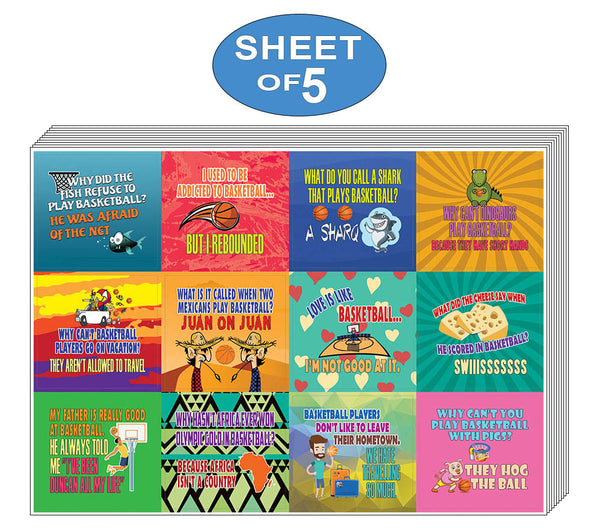 Creanoso Basketball Funny Sports Jokes Stickers  - Awesome Stocking Stuffers Gifts